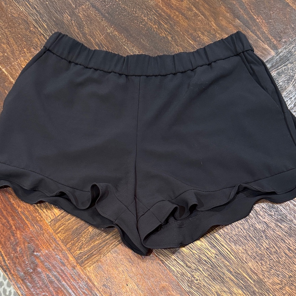 Maison Jules Black Ruffle Hem Dressy Shorts